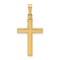 14K Yellow Gold Hollow Cross Pendant Charm Jewelry 28mm x 9mm